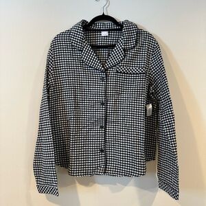 Amazon Essentials Black and White Checkered Pajama Top